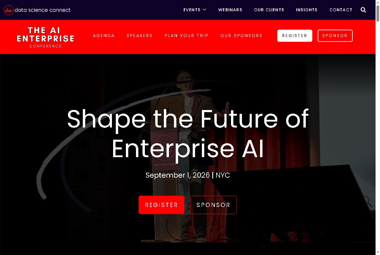 AI Enterprise Conference 2026 homepage banner, Shape the Future of Enterprise AI, September 1 in NYC
