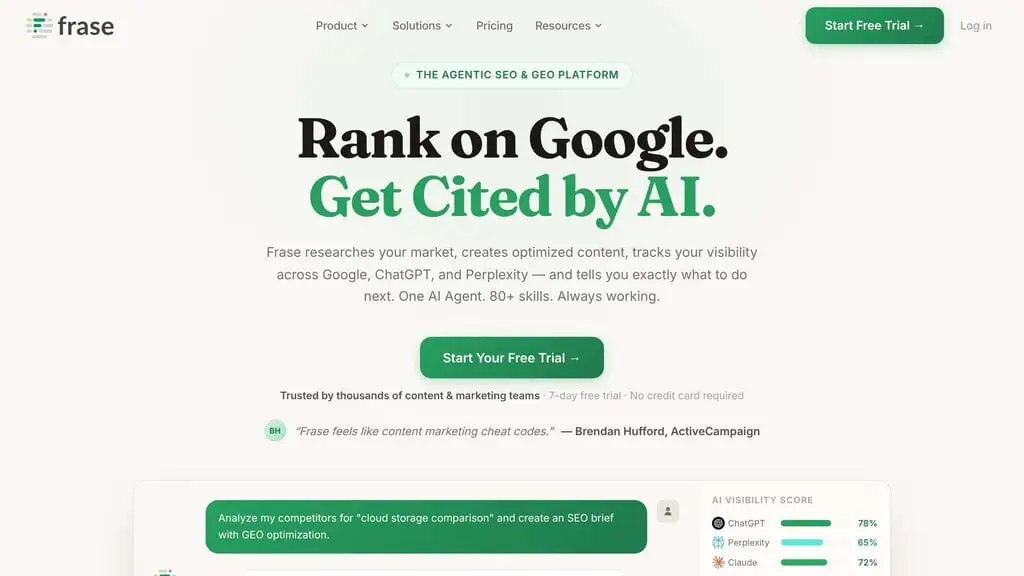 Frase.io content optimization and question research tool