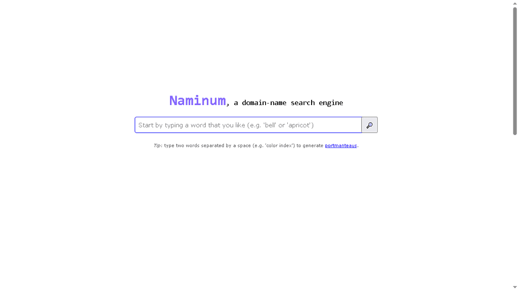 Naminum compound business name generator with simple keyword input and rapid name combinations