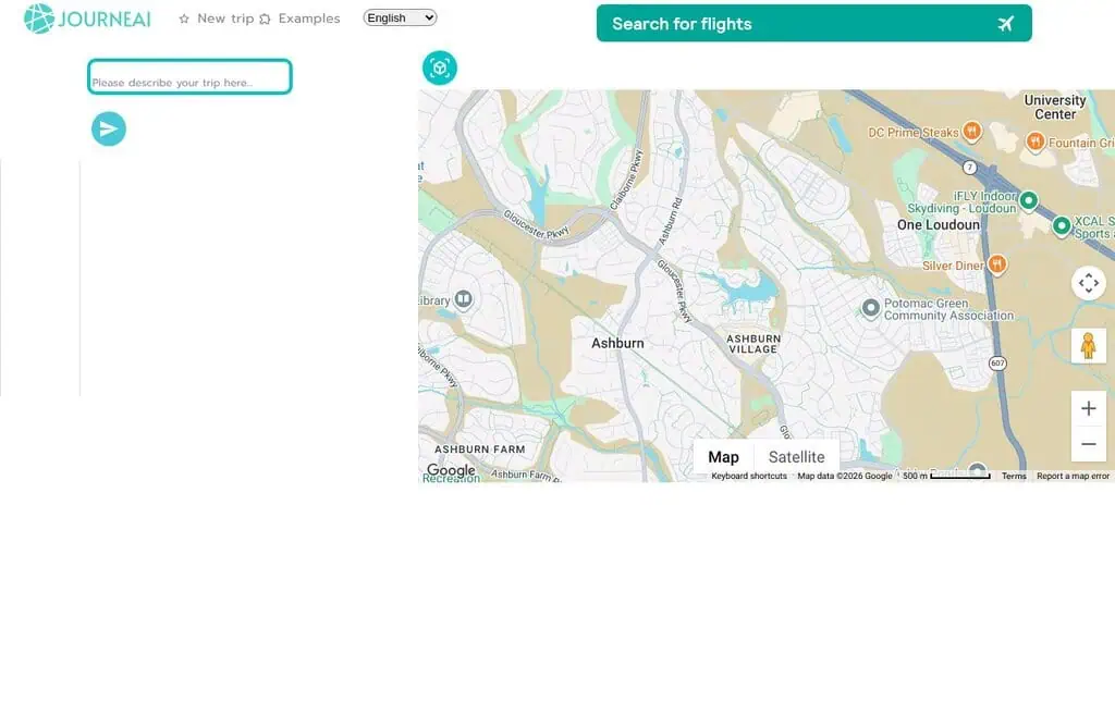 JourneAI AI travel planner homepage screenshot