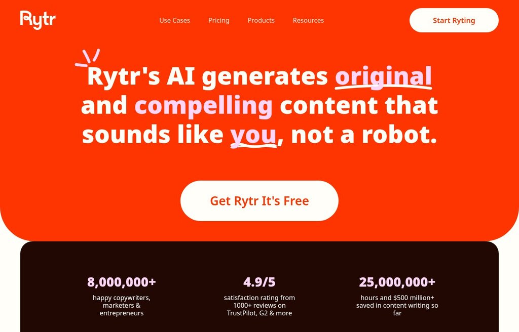 Rytr affordable AI writer generating content from a use case