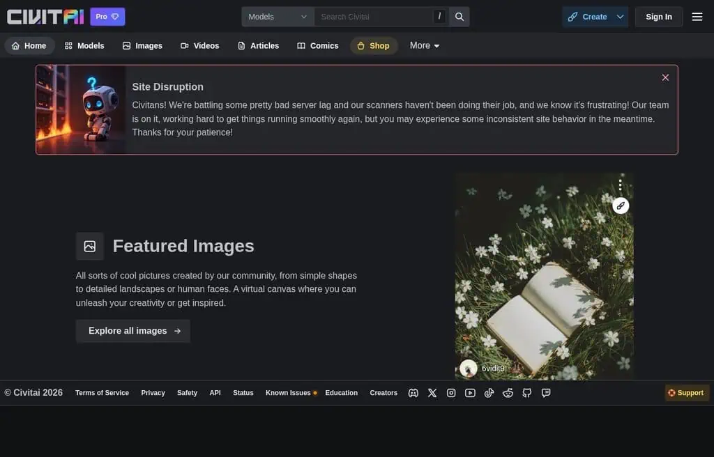 Civitai community model hub and image generator