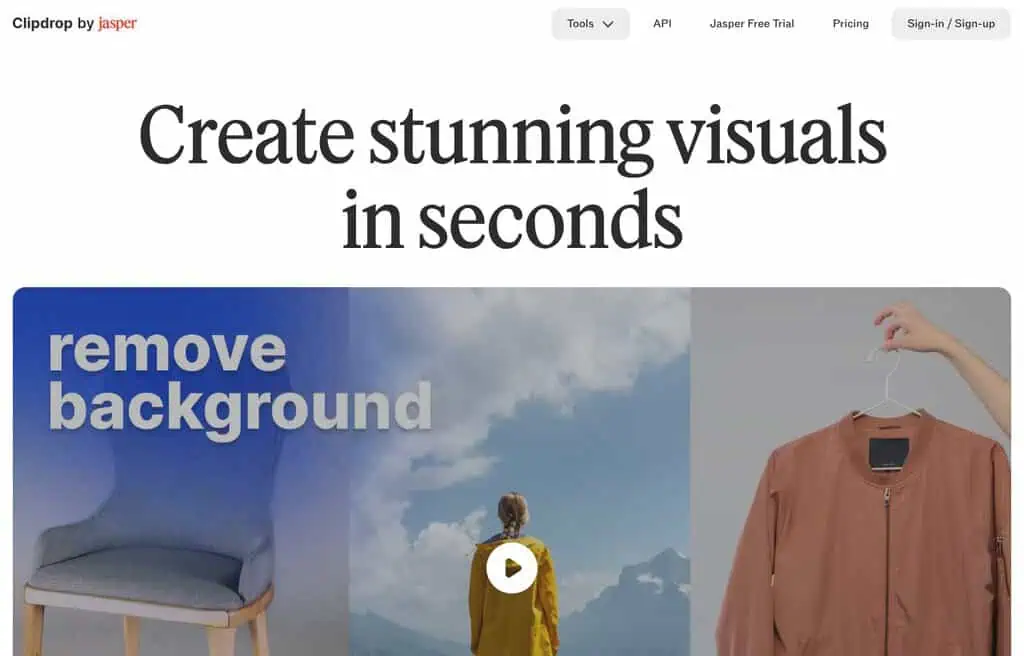 Clipdrop AI image tools and generator