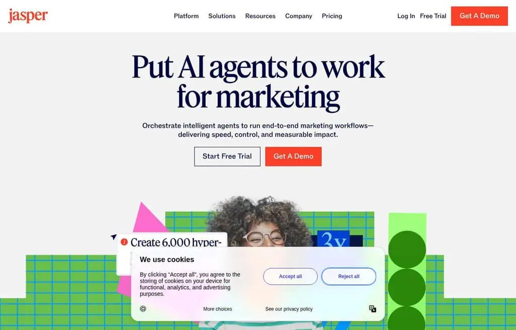 Jasper Art AI image generator for marketing