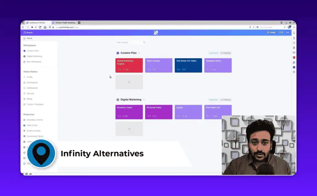 Start Infinity workspace compared to alternatives like Airtable and ClickUp