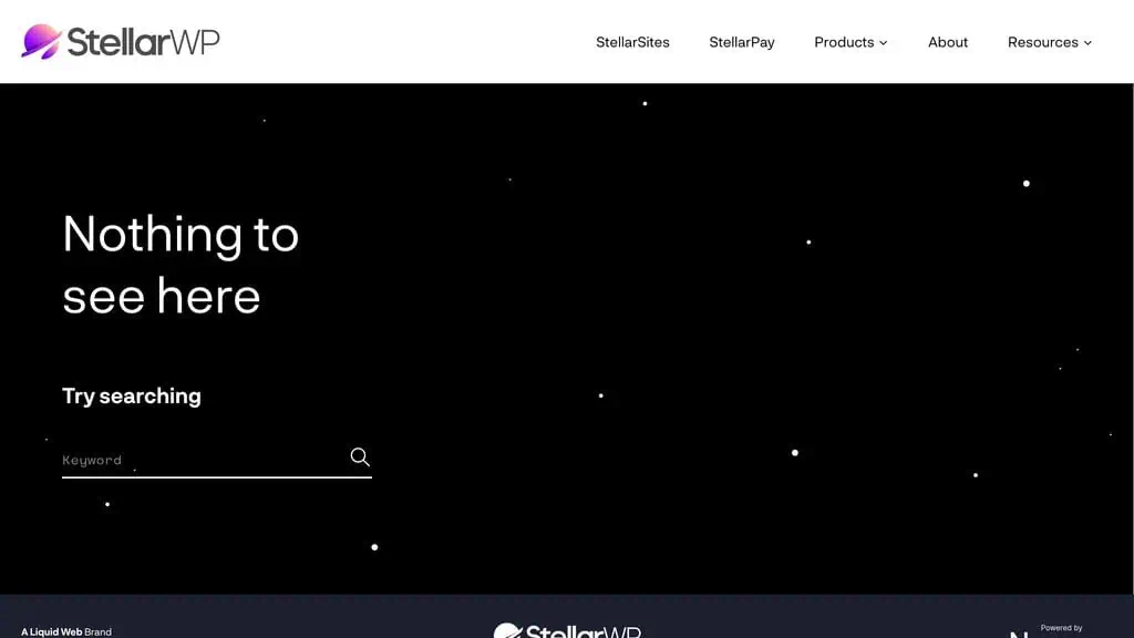 StellarSites product page on StellarWP showing the AI WordPress website builder overview