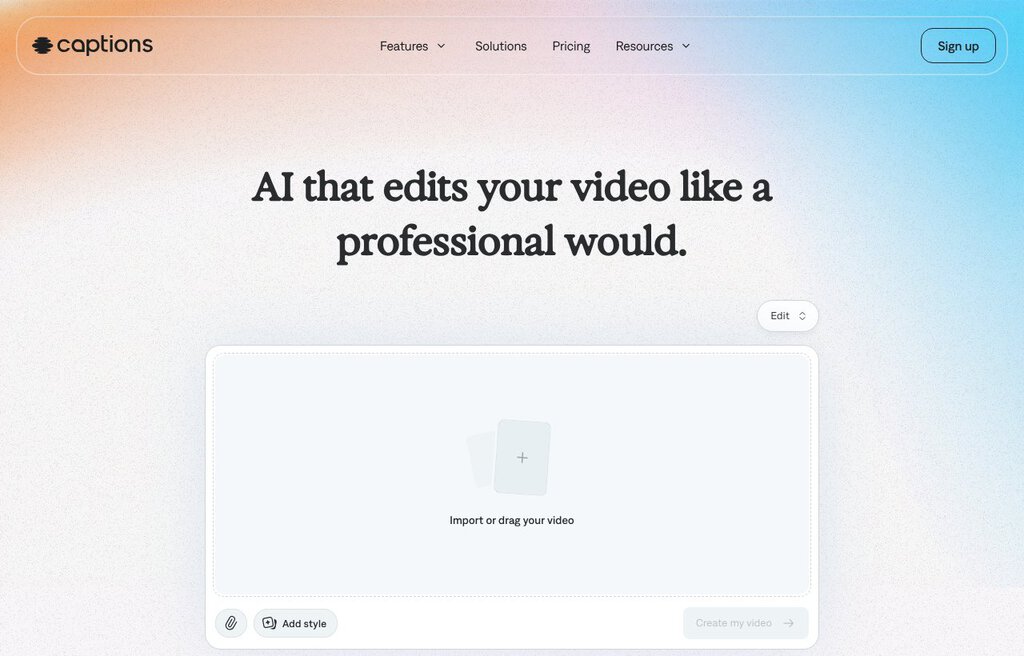 Captions AI video creation and subtitling app