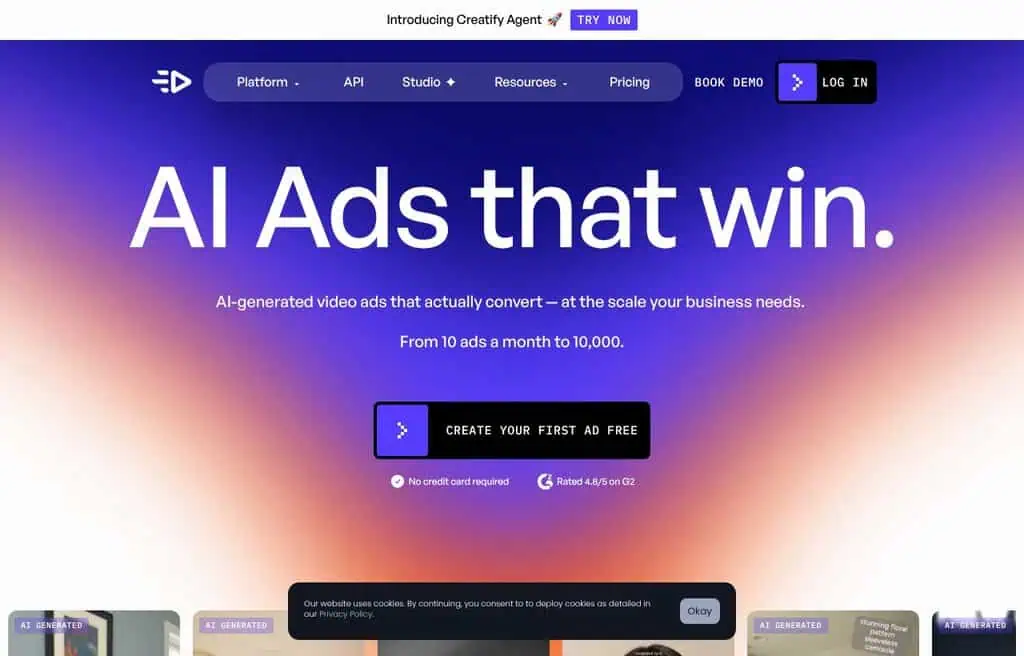 Creatify product video generator turning images into marketing clips