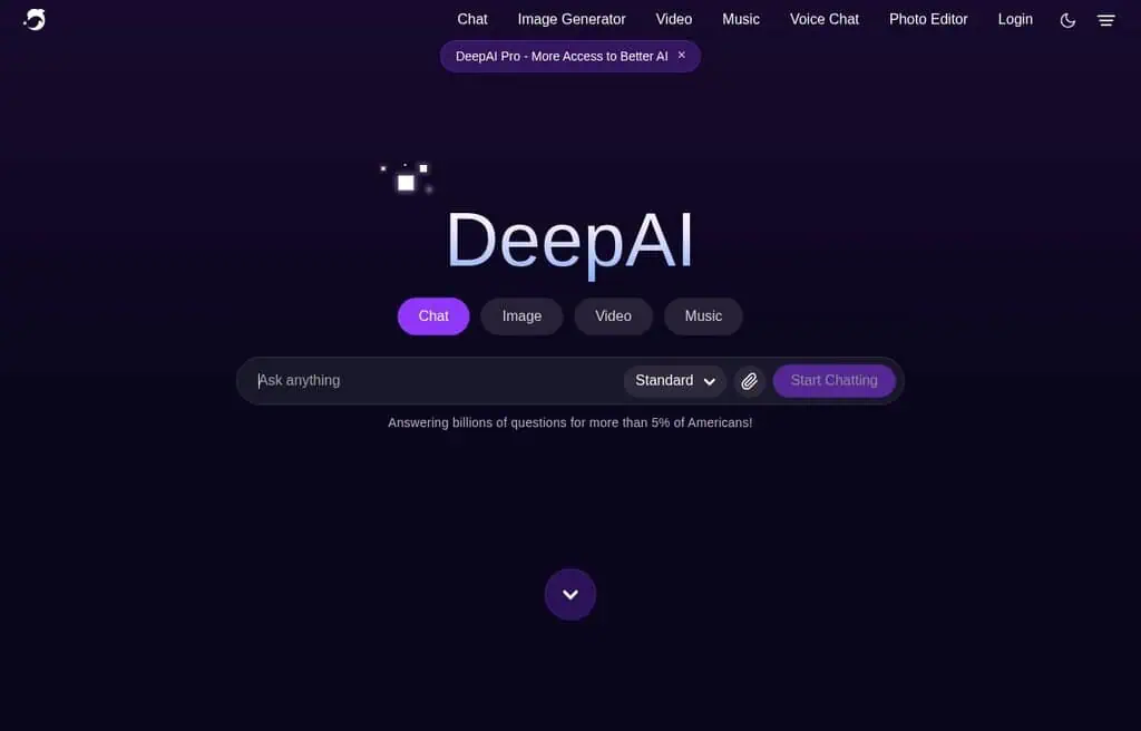 DeepAI AI video and image generation toolkit