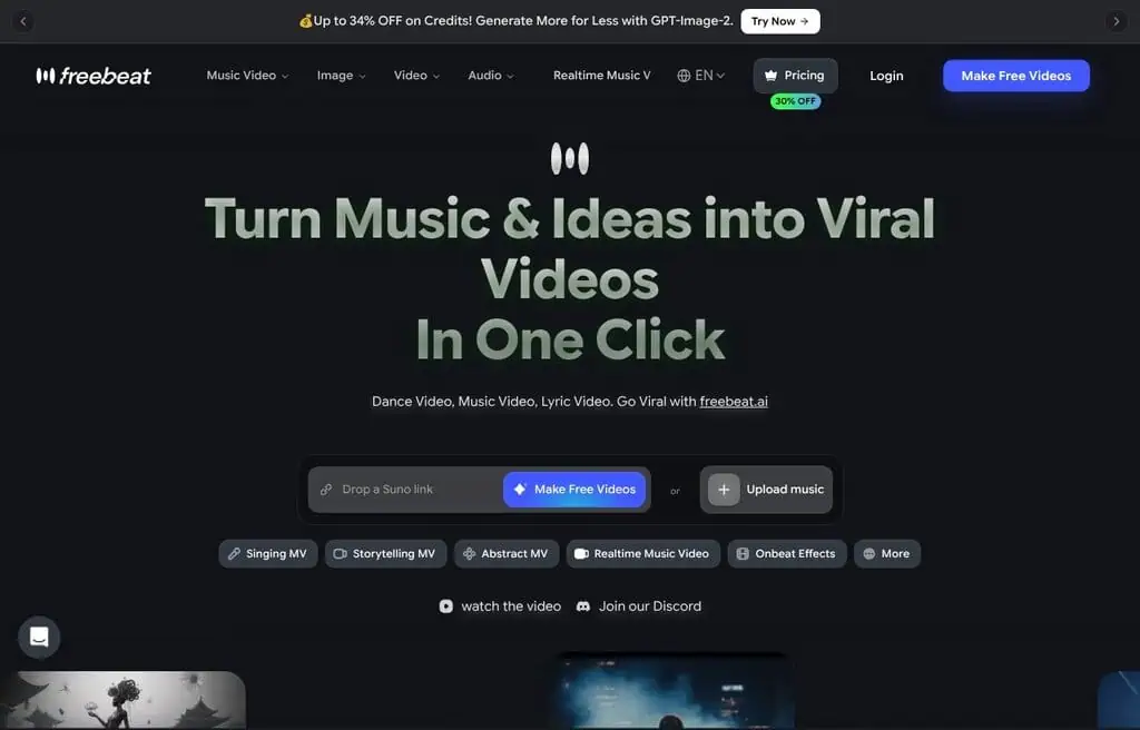 Freebeat AI music video generator
