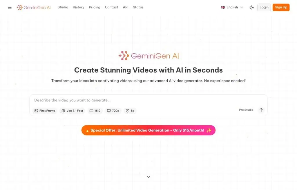 GeminiGen AI video and image generation
