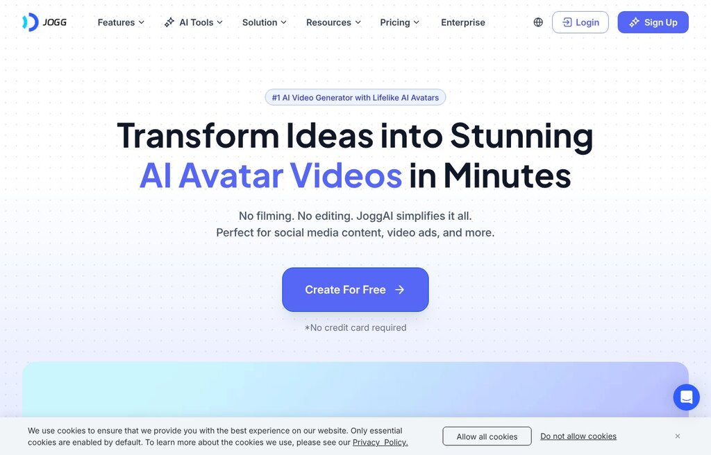 JoggAI AI avatar video and ad creation platform