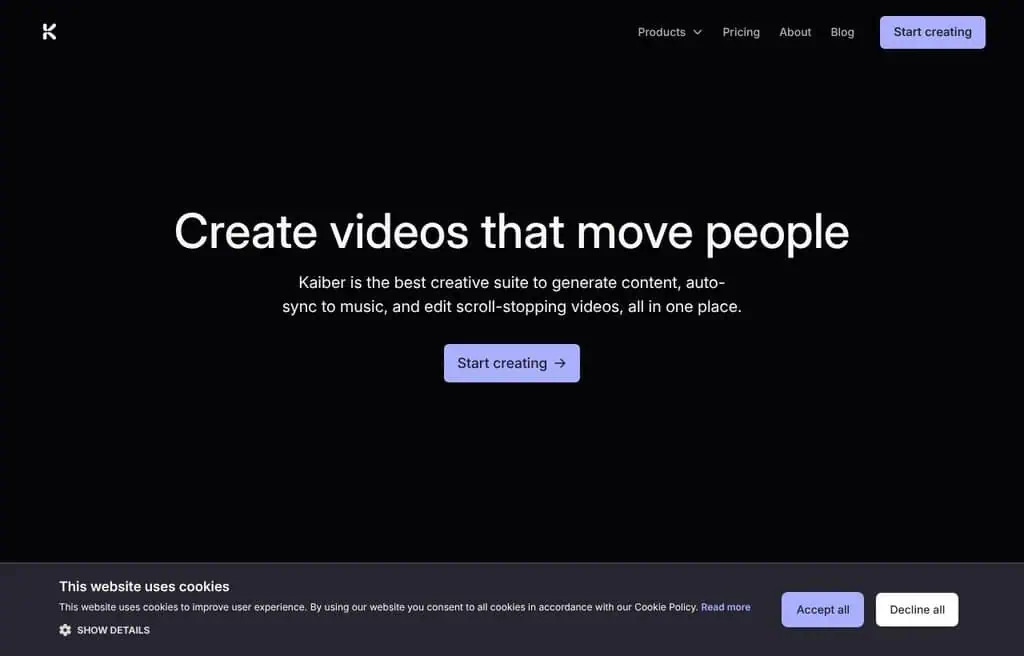 Kaiber AI video creation and animation studio