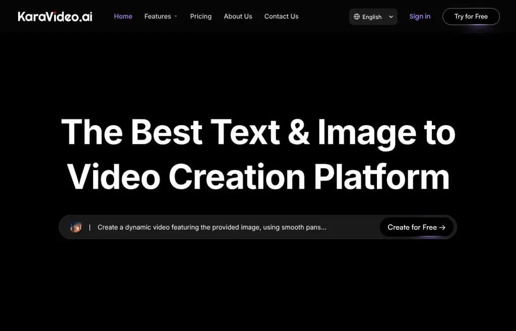 KaraVideo AI text and image to video generator