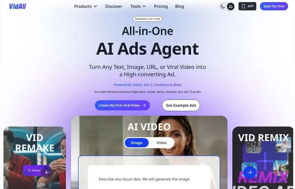 VidAU AI video ad generator