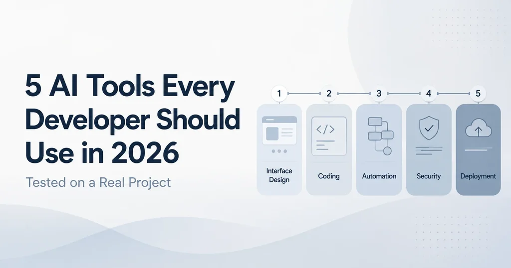 5 AI tools every developer should use in 2026 across interface design, coding, automation, security and deployment
