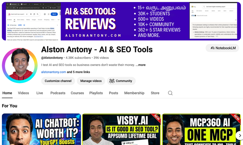 AlstonAntony on YouTube
